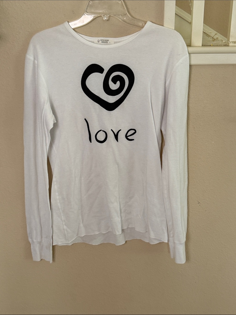 Love Heart Graphic Long-Sleeve Tee - White